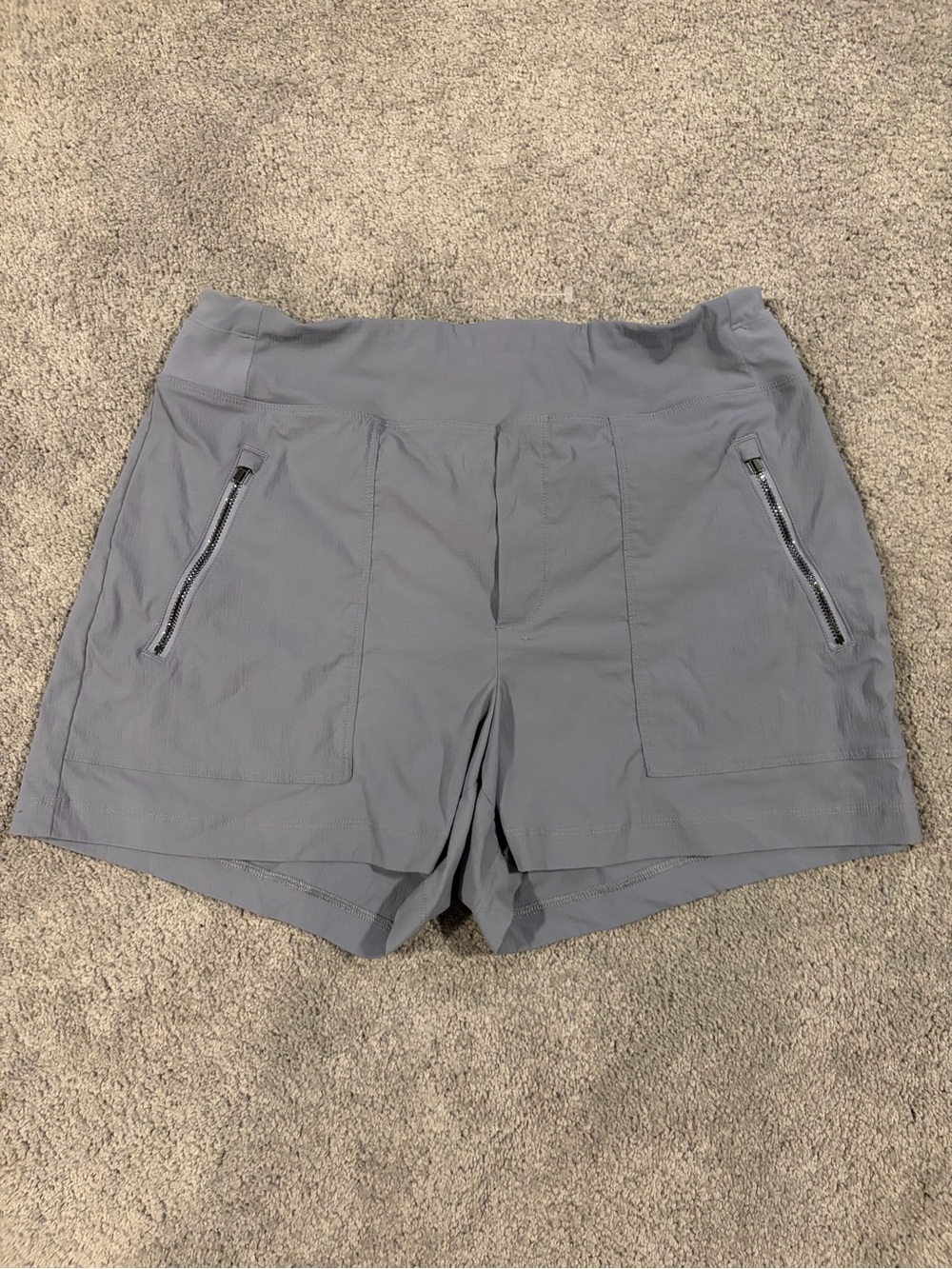 Athleta Light Gray Workout Shorts with Pockets